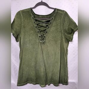Torrid Vintage Cotton Jeresy Lace up Tee